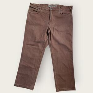 Duluth Flex Fire Hose Jeans Men's Sz 40x28  Brown Straight Leg Durable Workwear